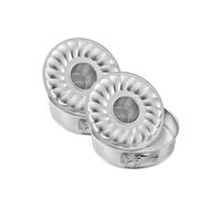 Zenker 9341950 Lot de 2 Moules à manqué et savarin à charnière en acier étamé, Moule à 2 fonds amovibles en fer blanc, Argenté, Acier étamé, 26cm