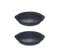 Zenker 9343050 Lot de 2 Moules à manqué en silicone fibre de verre, moule rond, moule à manqué 25 cm, moule à gâteau, Silicone, Fibre de verre, Nylon, Gris, 25 x 4 cm