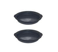 Zenker 9343050 Lot de 2 Moules à manqué en silicone fibre de verre, moule rond, moule à manqué 25 cm, moule à gâteau, Silicone, Fibre de verre, Nylon, Gris, 25 x 4 cm