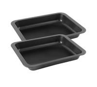 Zenker 9345450 Lot de 2 Plats à four rectangulaire antiadhésif, Noir, Acier Inoxydable, 37 x 27 x 5 cm
