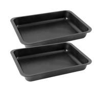 Zenker 9345550 Lot de 2 Plats à four XXL, grand plat à gratin, plat à lasagnes, plat pour poulet rôti, plat à four, plat à rôtir, plat à four rectangle, anti-adhésif, Acier, Noir, 40 x 29 cm x 6 cm