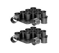 Zenker 9346350 Lot de 2 Plaques pâtisserie avec 12 mini moules ronds, 24 mini moule à flan, 24 petits moules gâteaux hauts, plaque cuisson, Acier, Noir, 38 x 30 cm