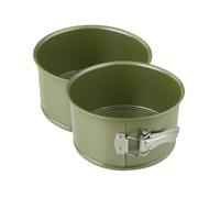Zenker 9347850 Lot de 2 Moules à manqué à panettone à charnière, Moule vert éco-responsable anti-adhésif, ILAG, Cire de carnauba, 18 x 10 cm