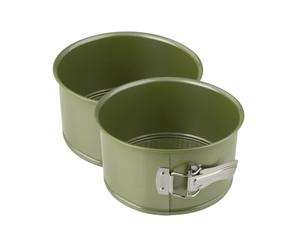 Zenker 9347850 Lot de 2 Moules à manqué à panettone à charnière, Moule vert éco-responsable anti-adhésif, ILAG, Cire de carnauba, 18 x 10 cm
