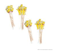 Zenker 9902150 Lot de 48 bâtonnets de bois avec décoration papier HARIBO, pique décoré, bâtonnet en bois, cure dent décoratif apéritif, pic apéritif, bâtonnets bois, Bois, Papier, 18,3 cm et 16 cm