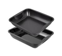 Zenker 9914750 Lot de 2 plats à four XXL rectangles, plat à poulet, Acier, Noir, 40 x 34 x 8 cm
