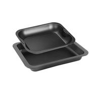 Zenker 9914850 Ensemble de 2 plats de four rectangulaires, plat de four, plat de cuisson four, plat à gratin, plat à lasagnes, Acier, 37 x 27 x 5 cm