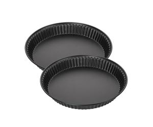 Zenker 9915150 Lot de 2 moules à quiche lorraine, moule à tarte, moule à tarte 28 cm, moule pour quiche, Acier, Noir, 28 x 4 cm