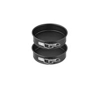 Zenker 9916050 Lot de 2 mini moules à manqué, mini moules ronds, moule à manqué à charnière, moule à gâteau, Acier, Noir, 16 x 16 x 4 cm