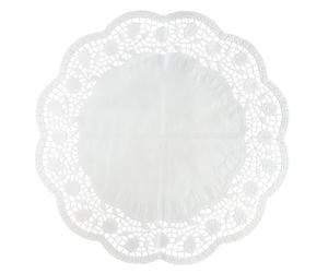 Zenker 9918650 Lot de 30 napperons papier ronds effet napperon dentelle, napperons papier pour gâteaux et tartes, napperon dentelle, Papier, Blanc, 36 cm
