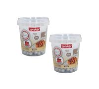 Zenker 9929850 Lot de 2 seaux de billes de cuisson pour pâte sablée, billes pour cuisson pâte sablée, billes cuisson fond de tarte, Céramique, Blanc, 1,1 cm, X 2