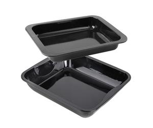 Zenker 9933750 Lot de 2 plats à four rectangulaires, plat a gratin, plat lasagne, grand plat four rectangulaire xxl, plat lasagne four, Acier émaillé, 40 x 34 x 8 cm | 33 x 25 x 5 cm