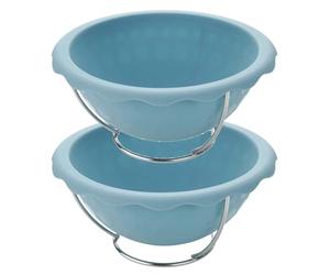 Zenker 9939050 Lot de 2 moules demi sphère pour ballon de foot, moule à gâteau demi sphère, moule robe de princesse, Silicone, Bleu, 18 x 9 cm