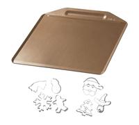 Zenker 9943950 Plaque De Cuisson Rectangulaire Avec Emporte-Pièces De Noël, Plaque Four Et Emporte-Pièces Inox, Plaque Cuisson Four Pour Biscuits, Plaque Patisserie, Acier, 35,9 X 32,8 X 2 Cm