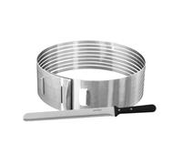 Zenker 9981650 Ensemble 2 pièces pour découpe de layer cake, ustensiles de pâtisserie, couteau de pâtisserie, cercle de découpe, trancheur de gâteaux, Acier inoxydable, Plastique, 30 cm, Diam 26/28 cm