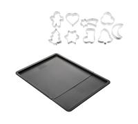 Zenker Plaque à pâtisserie extensible 9987650 – 9 emporte-pièces inox Noël, noir, 5–33 cm