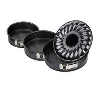 Zenker 9991650 Set De 2 Moules À Manqué + 1 Moule À Savarin Collection Black Metallic, Moule À Manqué, Moule À Charnière, Moule Rond, Moule À Savarin, Acier, Noir, Diamètres 20 Cm + 24 Cm + 28 Cm