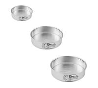 Zenker 9992150 Set de 3 moules à manqué à charnière en acier étamé, Moule à gâteau rond en fer blanc, Argenté, Acier étamé, Diamètres de 18,5 cm + 26 cm + 28 cm