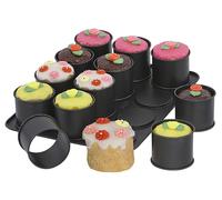 Zenker Backblech Mini-Törtchen 12er Set 38x30cm Ø8,5cm schwarz