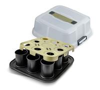 Zenker Bake, Click & Go Lot de 9 moules à tartelettes avec couvercle - 29 x 29 x 7 cm - Moule avec couvercle assorti pour un transport direct - Moule à gâteau pour la cuisson et le transport