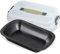 Zenker Bake, Click & Go Moule à dessert et à soufflé avec couvercle 34 x 24,5 x 8 cm Moule à pâtisserie avec couvercle adapté pour le transport direct Moule à gâteau pour cuire et transporter