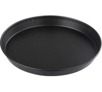 Zenker Black Metallic Backblech Rund, Back Blech, Pizzablech, Pizzabackblech, Backform, Kuchenform, Antihaft Classic, Schwarz, Ø 30 cm, 6533