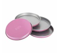Zenker Creative Studio Schichtkuchen-Set, 4er Set, Kuchenblech, Backform, Kuchenform, Ilag Special, Grau / Twist Effekt Frozen Rose, Ø 17 cm, 7470