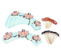 Zenker Fackelmann Set de décoration de Cupcake/Muffin Pirates - Multicolore