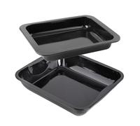 Zenker 9933750 Lot de 2 plats à four rectangulaires, plat a gratin, plat lasagne, grand plat four rectangulaire xxl, plat lasagne four, Acier émaillé, 40 x 34 x 8 cm | 33 x 25 x 5 cm