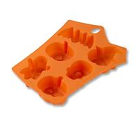 Zenker Mini moule à glaçons en forme de citrouille - 6 moules à glaçons en silicone orange - Passe au lave-vaisselle - Idéal pour les friandises créatives