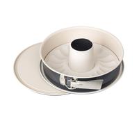 Zenker Moule à charnière Ø 28 cm CREME NOIR, Moule à pâtisserie avec fond plat et fond tubulaire et protection anti-fuite, Moule à gâteau rond avec revêtement anti-adhésif renforcé en céramique (Coule