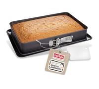 Zenker Moule à gâteaux rectangulaire à charnière 7022 Acier émaillé avec plateau 42 x 29 cm Noir