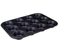 Zenker Perfect Black Lot de 12 moules à muffins en tôle d'acier - Double revêtement antiadhésif - Résistant à la chaleur jusqu'à 230 °C - Idéal pour de délicieux muffins - Fabriqué en Allemagne
