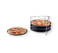 Zenker Set de moules à pizza - 4 plateaux et 1 grille porte-assiettes - Antiadhésif