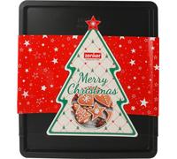 Zenker Sparkling Christmas Plätzchenblech, Plätzchen Blech, Backform, Backblech, Antihaftbeschichtung, Schwarz, 37 / 52 cm, 6002