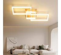 zenlavia Plafonnier LED Moderne Rectangulaire - Lampe de Plafond Dimmable avec Télécommande, 4800lm, 48W, 3000-6500K, Veilleuse, Minuterie, Mémoire, pour Salon & Chambre