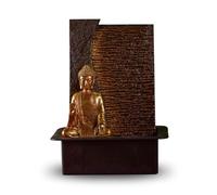 Zen'Light - Fontaine d’Intérieur Bouddha Jati Amovible avec Bandeau LED Jaune - Décor Zen Idéal Méditation et Détente - Pompe à Eau Silencieuse - Fontaine Porte-Bonheur au Circuit Fermé - H 40cm