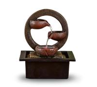 ZEN'LIGHT, Fontaine d'Intérieur Zen Terai, Décoration d'intérieur Originale, Ecoulement d'Eau Naturel- Eclairage Led Multicolore, Pompe Silencieuse, L 17 x l 21 x H 25 cm