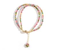 Zenlir Élégant bracelet en cuivre avec perles de couleur arc-en-ciel à deux couches de 3 mm pour un port confortable, accessoire de mode, taille unique, Comme décrit