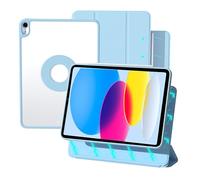 ZENLU Étui magnétique pour iPad 10e et 11e génération avec housse folio amovible, cuir semi-silicone, support vertical, dos transparent, mise en veille/réveil intelligent, coque de protection complète