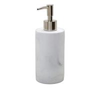 Zenna Home Corin Bathroom Soap Dispenser, Resin with White Marble Finish, Lotion Dispenser with Pump for Bathroom Decor, Marble Grey