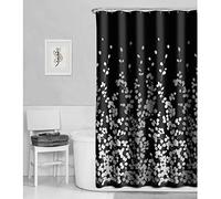 Zenna Home MAYTEX Rideau de Douche en Polyester, Noir et Blanc, 177,8 cm de Large x 182,9 cm de Long (Lot de 1)