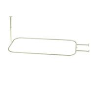 Zenna Home NeverRust Barre de douche pour baignoires autoportantes et pieds à griffes, satiné, nickel brossé 71 x 152 cm