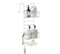 Zenna Home Acier Inoxydable Étagère de Porte de Douche résistant à la Rouille, 2-Shelf, Over The Door