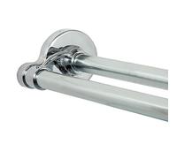 Zenna Home ZPC Zenith Products Corporation 36602SS Tringle à rideau de douche à double tension en aluminium NeverRust de 111 à 183 cm Chromé