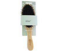 Zenner Brosse ovale avec manche en bambou - Brosse rembourrée avec soixante-dix pour cent de poils synthétiques doux et 30% de nylon - Pointes antistatiques - Pour cheveux fins à moyens - Naturel