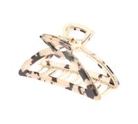 Zenner Pince à Cheveux Marbre et Or - Barrette à Griffe Incurvée | Design ouvert élégant pour chignon et volume, tenue ferme sans pression, accessoires de coiffure légers et confortables