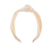 Zenner Serre-tête Velouté avec Nœud Tordu Beige, Bandeau Cheveux Doux