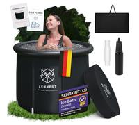 Zennest Ice Bath Tub 90 cm - XL Bain Froid, Bain Glacé et Bain de Glace Sportif Extérieur/Intérieur, Baignoire Gonflable et Portative pour Adultes avec Isolation 6 Couches - E-Book