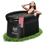 ZENNEST XL Baignoire à Glace Ovale 150 cm - Bain Froid Extérieur Gonflable & Pliable, Bain Glacé pour Cryothérapie - Design Allemand avec Isolation à 6 Couches & eBook Inclus